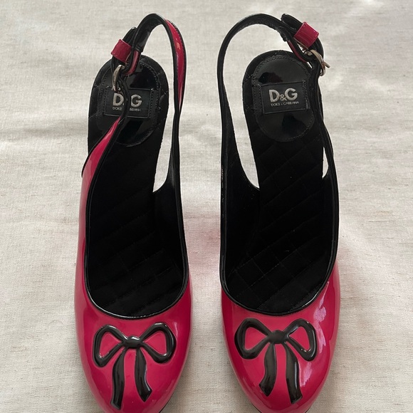Dolce and Gabbana Y2K Pink Bow Slingback Heels - Picture 2 of 7
